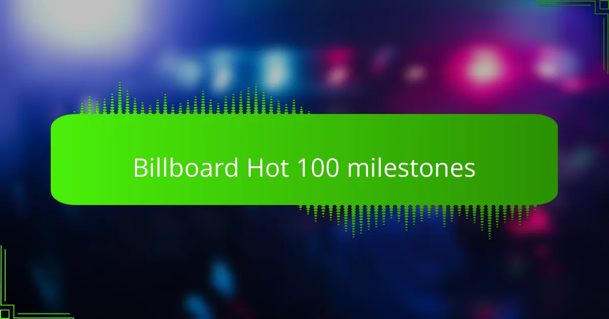 Billboard Hot 100 milestones