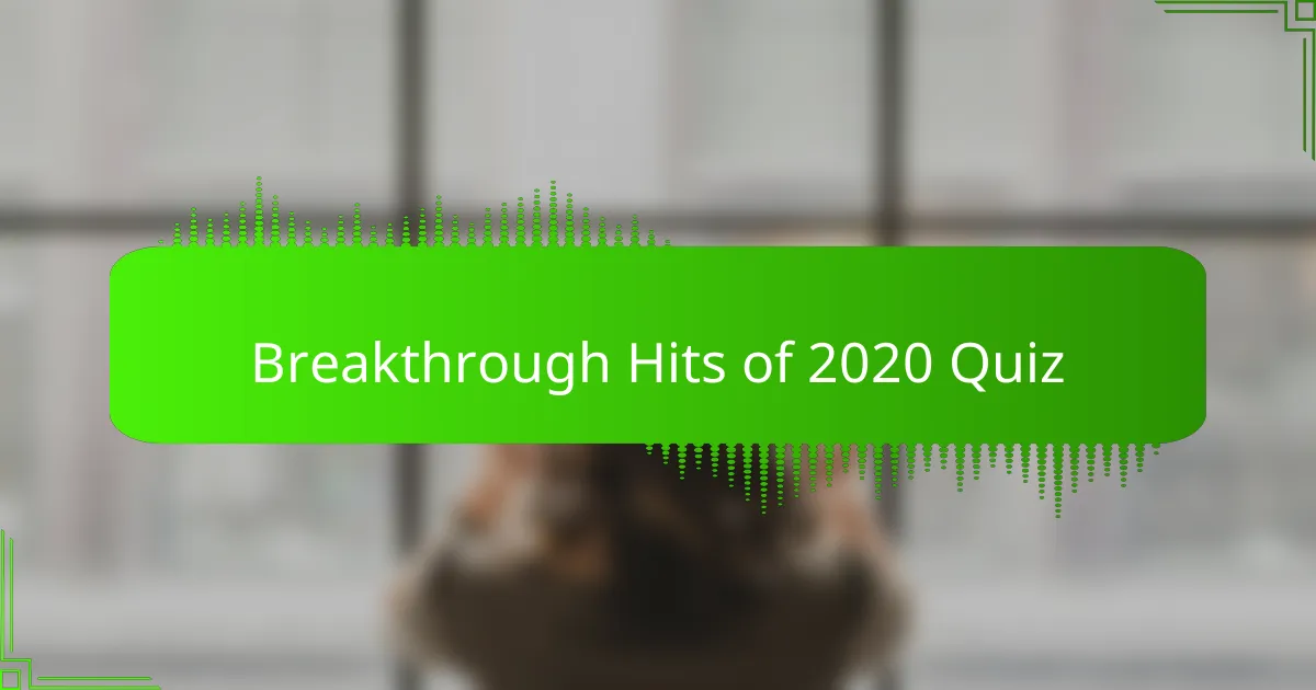 Breakthrough Hits of 2020 Quiz