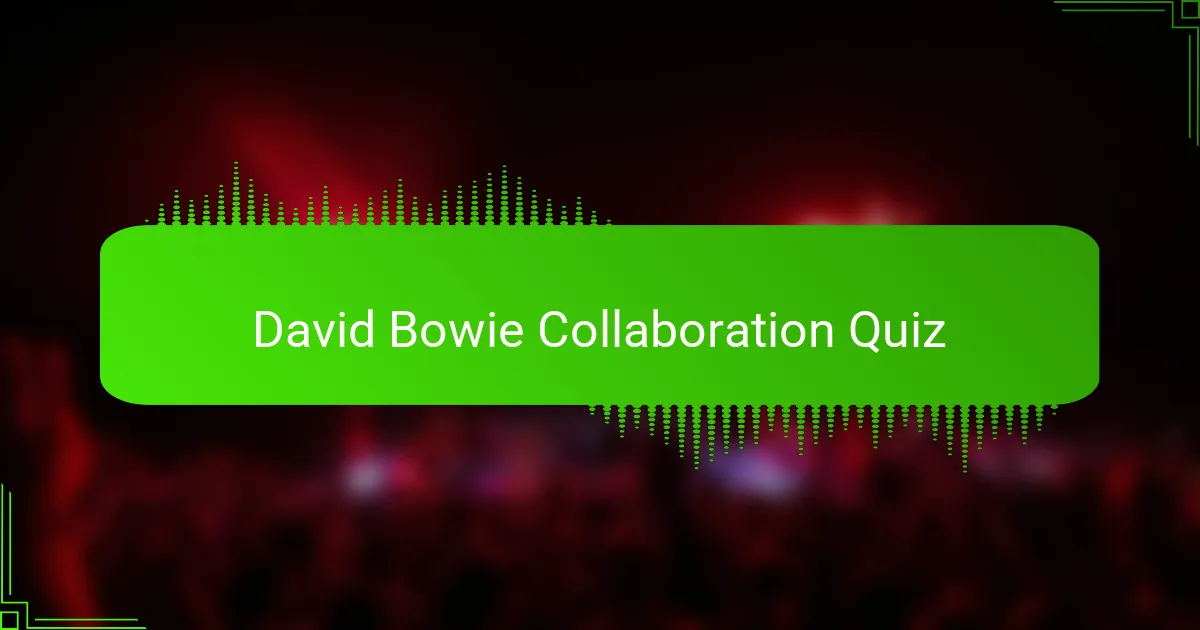 David Bowie Collaboration Quiz