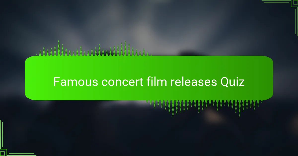 Famous concert film releases Quiz