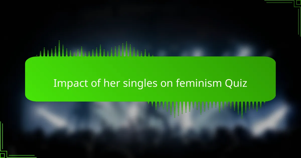 Impact of her singles on feminism Quiz