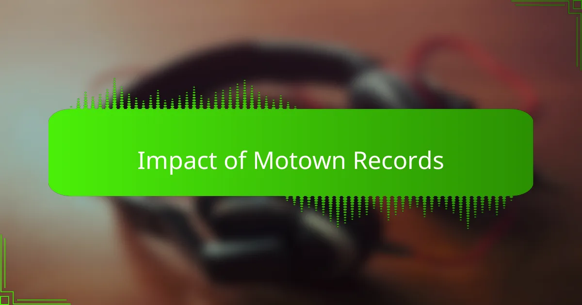 Impact of Motown Records