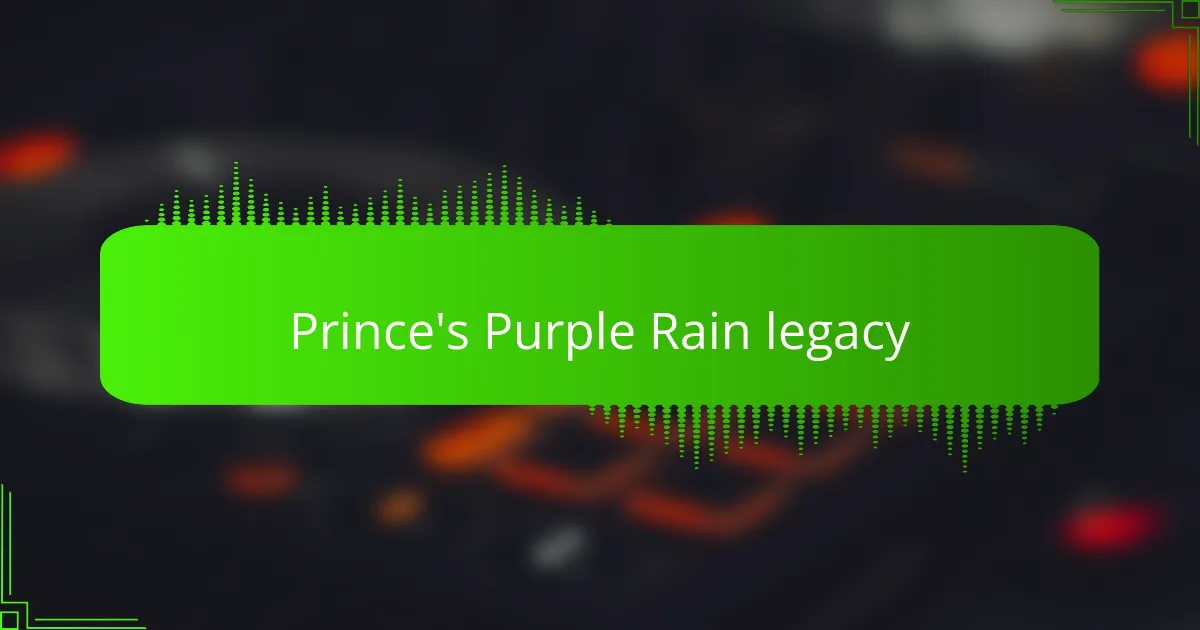 Prince's Purple Rain legacy