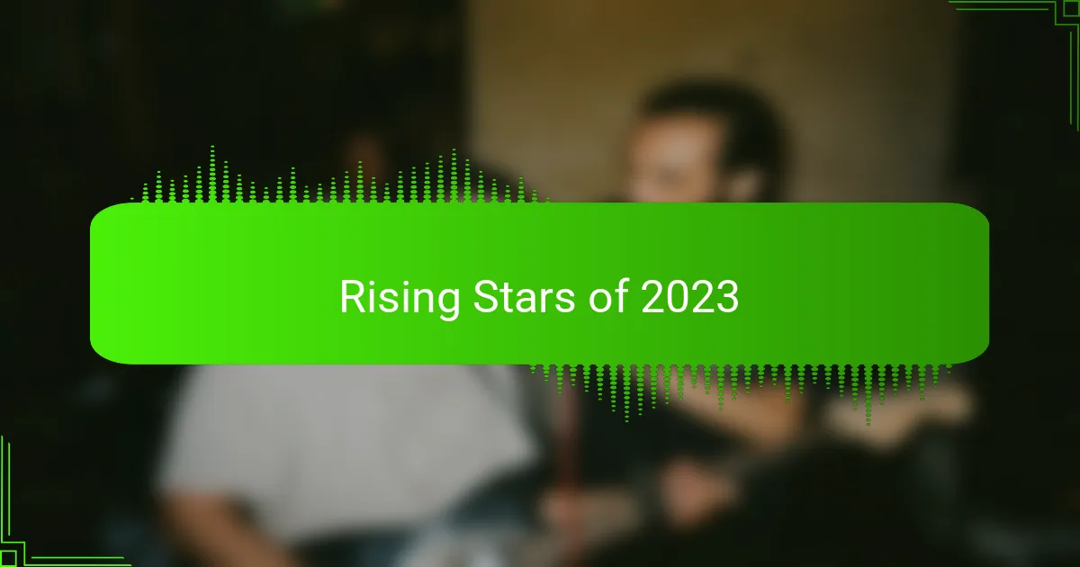 Rising Stars of 2023