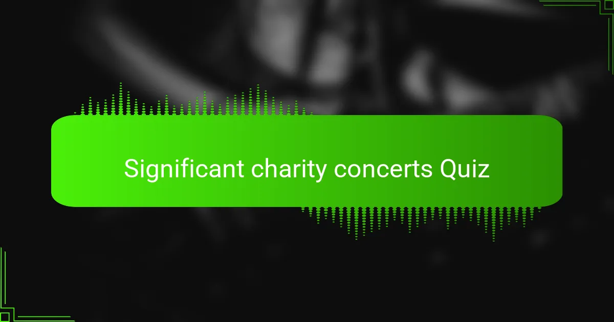 Significant charity concerts Quiz