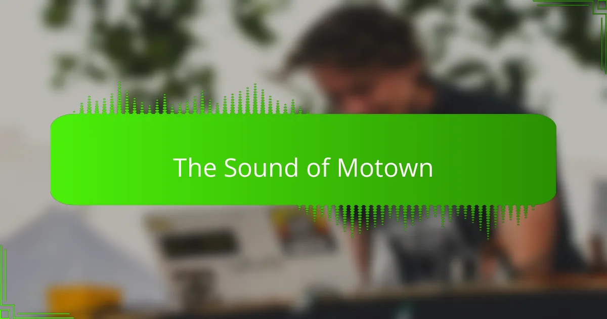 The Sound of Motown