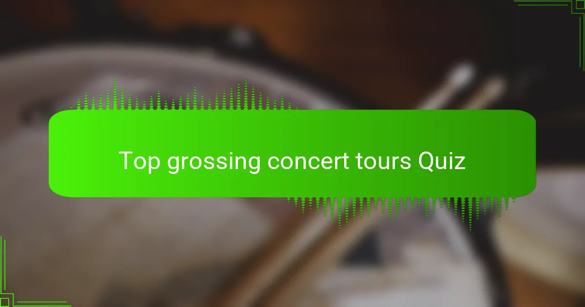 Top grossing concert tours Quiz